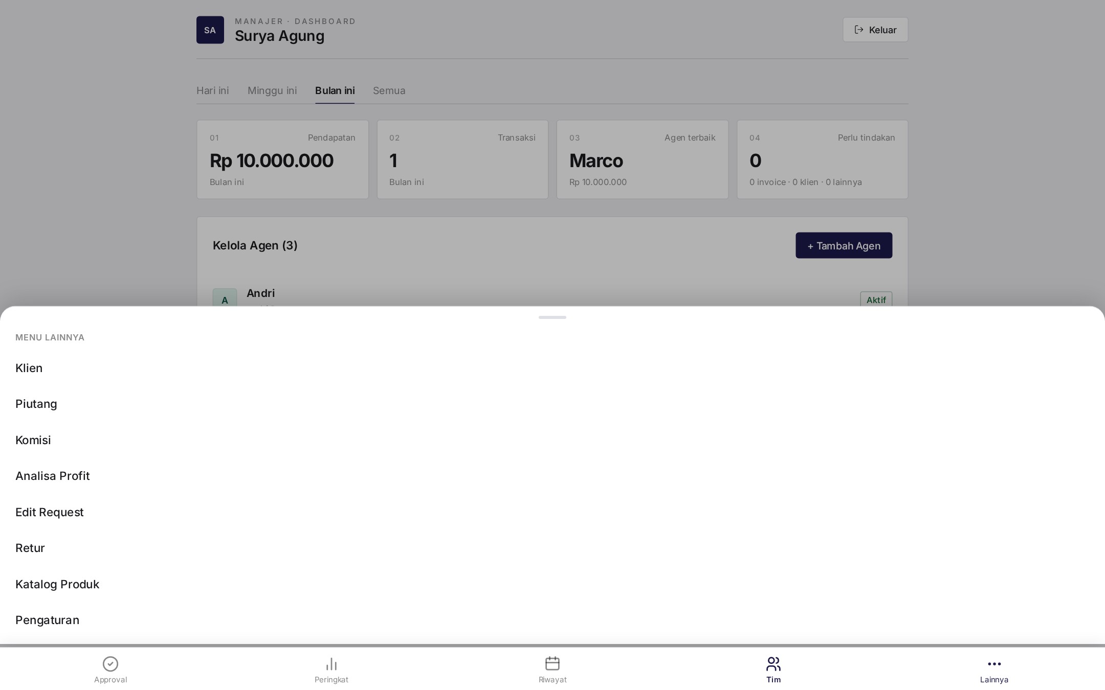 SuryaAgung secondary tools menu