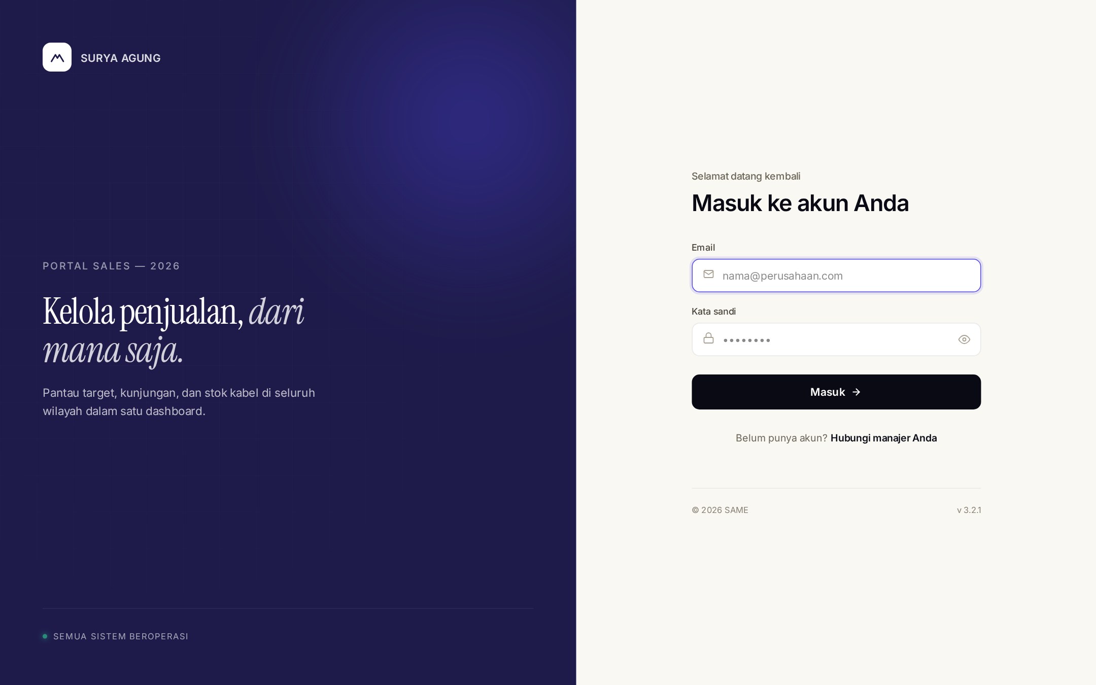 SuryaAgung sign-in screen